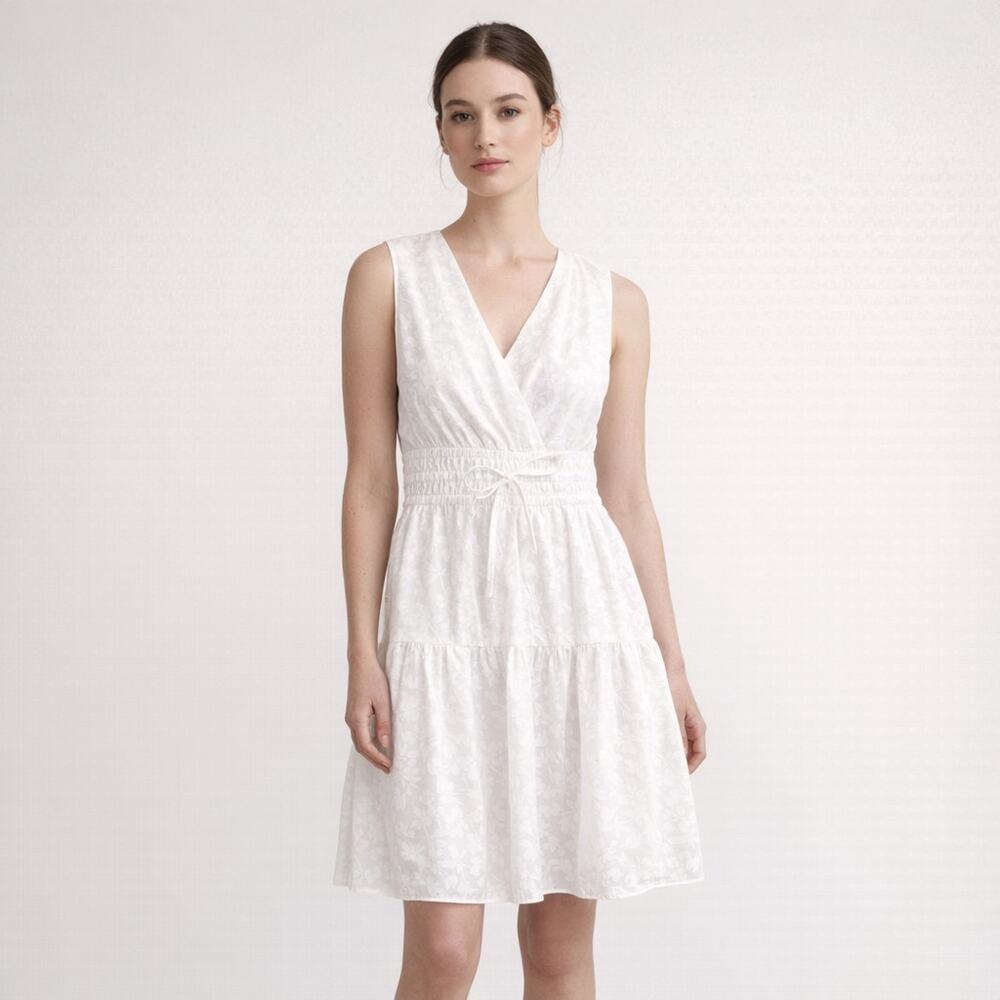 Tommy Hilfiger Women's Petal Burnout Fit and Flare Dress White Size 8